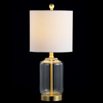 Duncan 20.5" Glass/Metal LED Table Lamp - JONATHAN Y